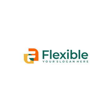 Modern Flat colorful FLEXIBLE logo design