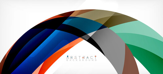 Obraz premium Geometric abstract background. Circle created with overlapping color shapes. Vector Illustration For Wallpaper, Banner, Background, Landing Page