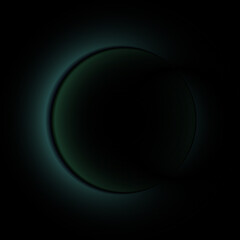 Abstract image of a total eclipse not a dark background.3d.