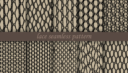 vector lace pattern with geometry shape. Jacquard Mesh Lace Fabric.
