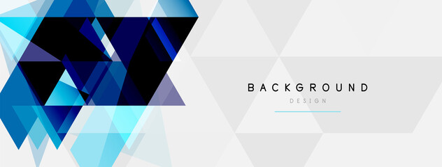 Fototapeta premium Mosaic triangles geometric background. Techno or business concept, pattern for wallpaper, banner, background, landing page