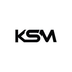 KSM Letter Initial Logo Design Template Vector Illustration.	