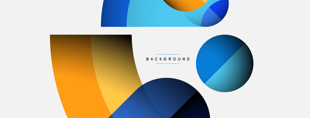 Geometric abstract background. Round shapes, circles, lines composition for wallpaper banner background or landing page