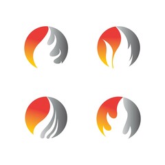 Flame logo icon set