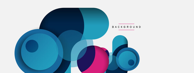 Creative geometric wallpaper. Minimal abstract background. Circles composition vector illustration for wallpaper banner background or landing page