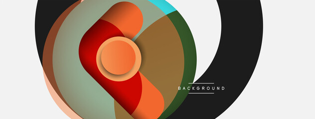 Obraz premium Circle and round shapes abstract background. Vector illustration for wallpaper banner background or landing page
