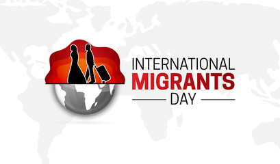 International Migrants Day Background Illustration with World Map