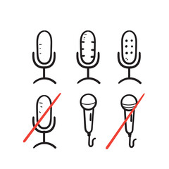 hand drawn doodle microphone icon illustration vector isolated