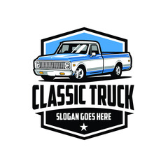 Classic truck restoration emblem logo design. Best for classic truck restoration related logo © bonky