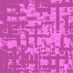 Abstract pink grunge wall backdrop. Distress texture of spots, stains, ink, dots, scratches. Design element for pattern, grungy effect, template, background. Vector illustration