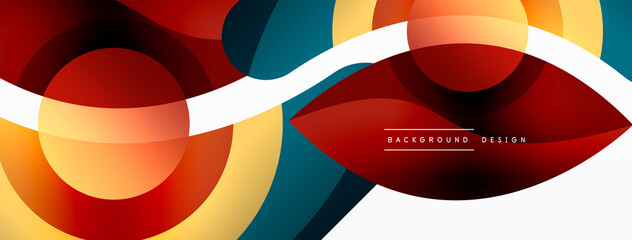 Creative geometric wallpaper. Minimal abstract background. Circle wave and round shapes composition vector illustration for wallpaper banner background or landing page