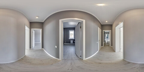 full seamless spherical hdr panorama 360 degrees angle view in modern entrance hall of corridor...