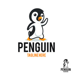 Penguin cartoon logo mascot
