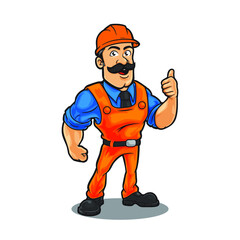 Man with safety construction unform