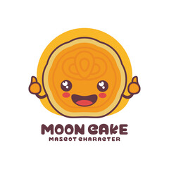 Vector moon cake cartoon mascot, suitable for, logos, prints, labels, packaging, stickers
