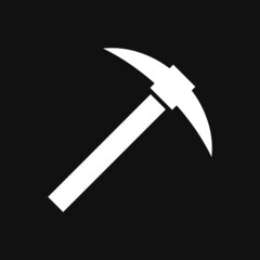 Pickaxe icon on grey background