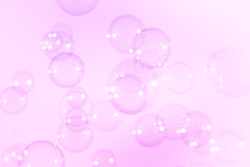 Beautiful Transparent Pink Soap Bubbles Background	