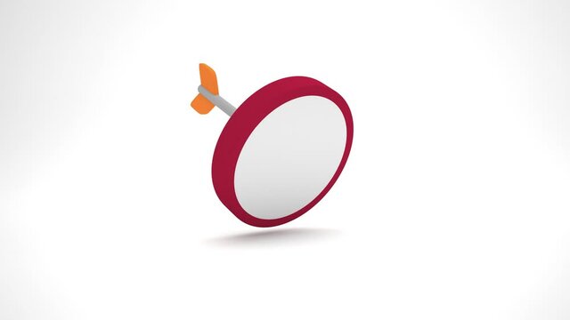 An isolated Target in a white background turning around and rotating in a circle.