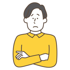 考える人　シンプルかわいいラスト