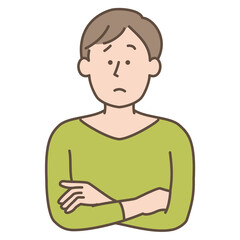 考える人　シンプルかわいいラスト