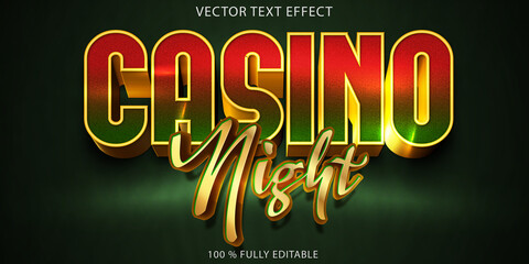 bold casino night vector text effect