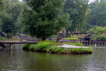 green oasis in the lake