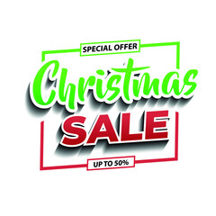 Special chistmas sale banner design for social media posts and can also be used for websites, with a white background.