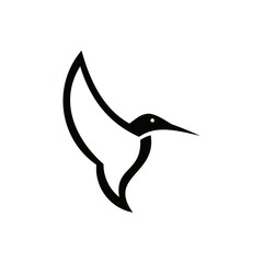 Hummingbird Flying Logo Vector. Bird Icon. Colibri Logos Template Design