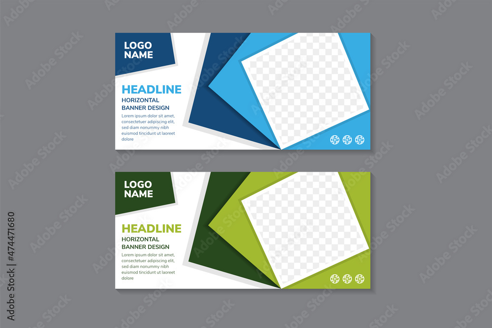Poster set of horizontal web banner. abstract modern design template with dummy text. white background and 