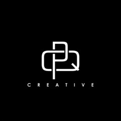 PQ, QP Letter Initial Logo Design Template Vector Illustration