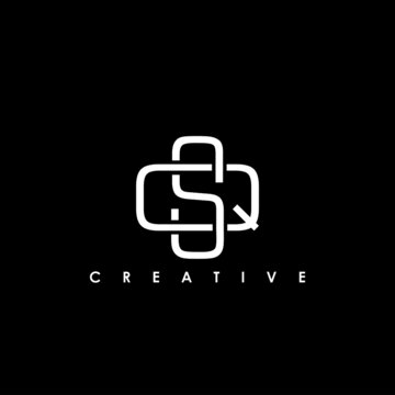 SQ, QS Letter Initial Logo Design Template Vector Illustration