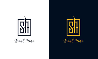 Minimal Abstract letter SH logo.