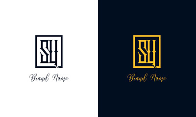 Minimal Abstract letter SU logo.