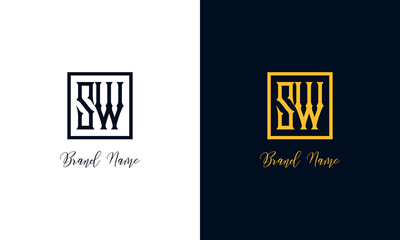 Minimal Abstract letter SW logo.