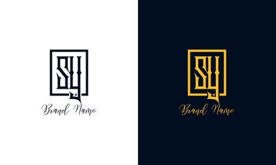Minimal Abstract letter SY logo.