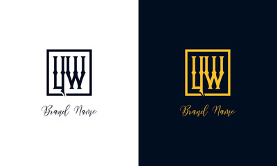 Minimal Abstract letter UW logo.