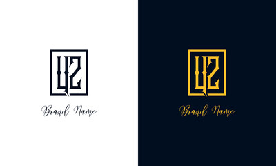 Minimal Abstract letter UZ logo.