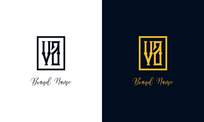 Minimal Abstract letter VA logo.