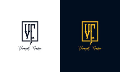 Minimal Abstract letter VF logo.