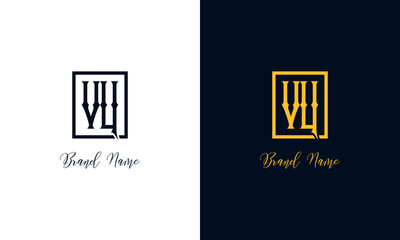 Minimal Abstract letter VU logo.