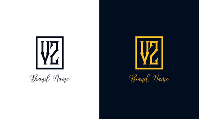 Minimal Abstract letter VZ logo.
