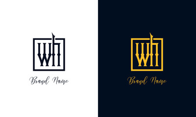 Minimal Abstract letter WH logo.