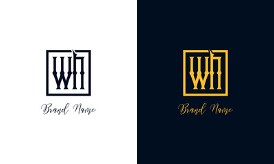 Minimal Abstract letter WN logo.