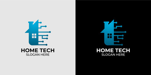 modern minimalist technology home logo