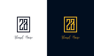 Minimal Abstract letter ZA logo.