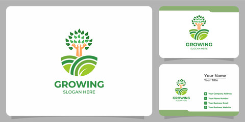 environmental growth logo and business card