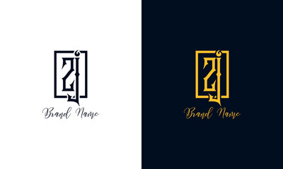 Minimal Abstract letter ZJ logo.