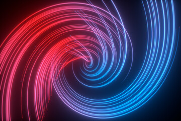 3d renderng neon shiny line