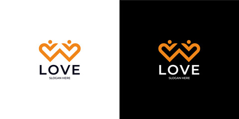 minimalist style abstract love logo