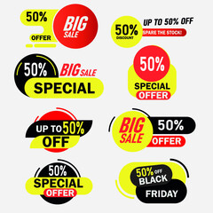 special offer tag and labels design _ set of discount labels